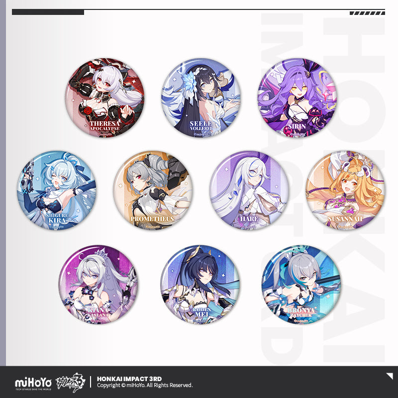 [Official Merchandise] Character Illustration Series Tinplate Badges | Honkai Impact 3rd