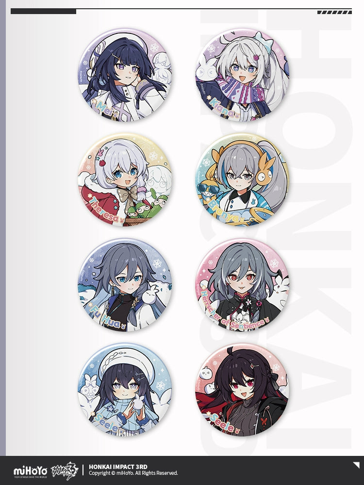 [Official Merchandise] Silver Winter Fun Series Tinplate Badges | Honkai Impact 3rd