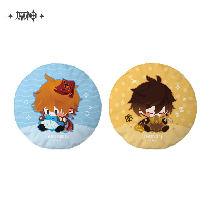 [Official Merchandise] Zhongli & Tartaglia Chibi Character Cushion | Genshin Impact
